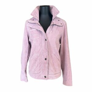 Eddie Bauer Full Zip Corduroy Purple Pink Utility Jacket Y2K Size Small